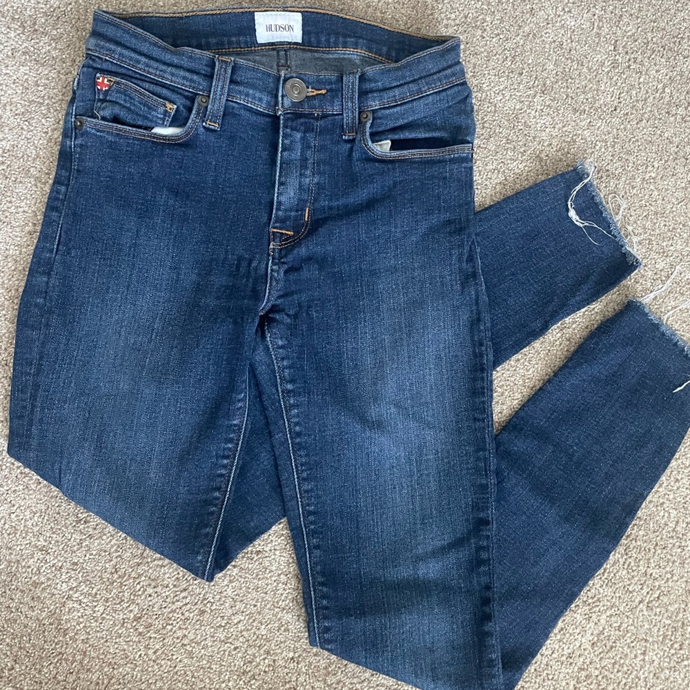 Hudson mid wash skinny jeans